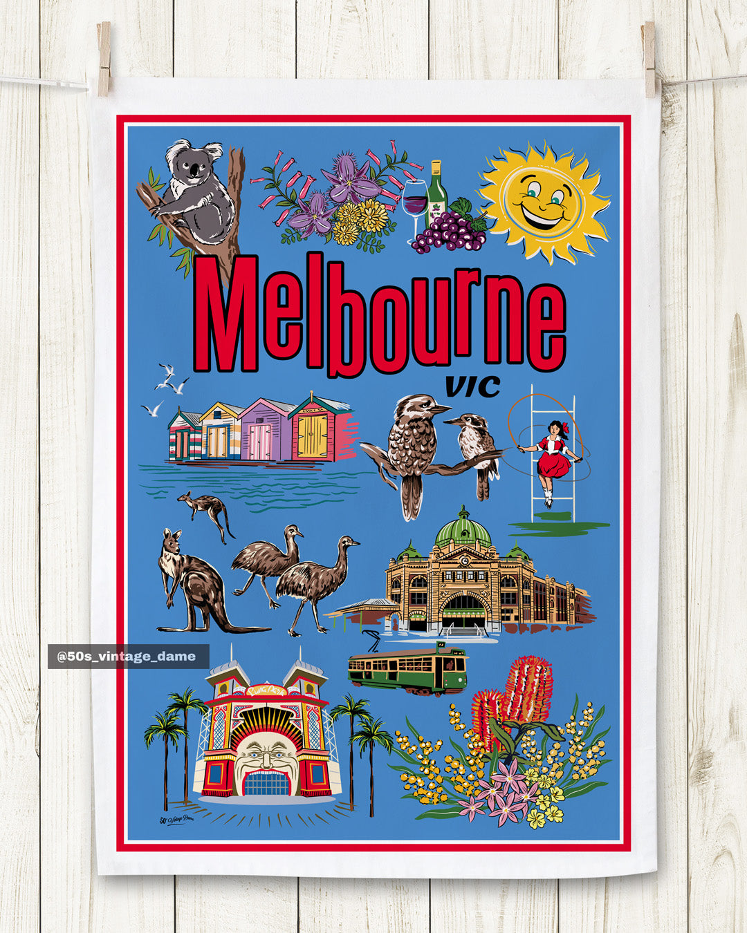 Melbourne Souvenir Teatowel