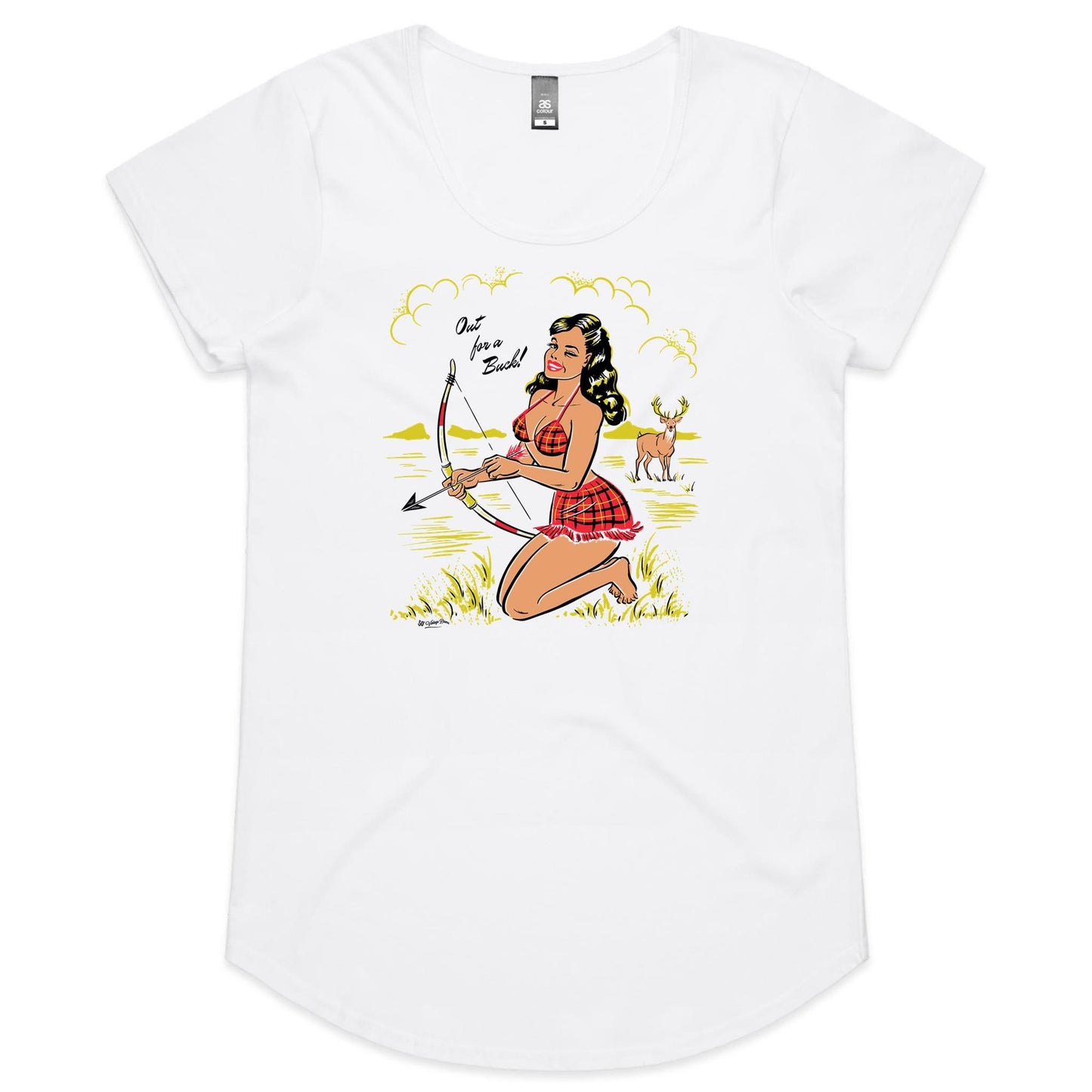 Out for a Buck - Ladies Scoop Neck T-Shirt