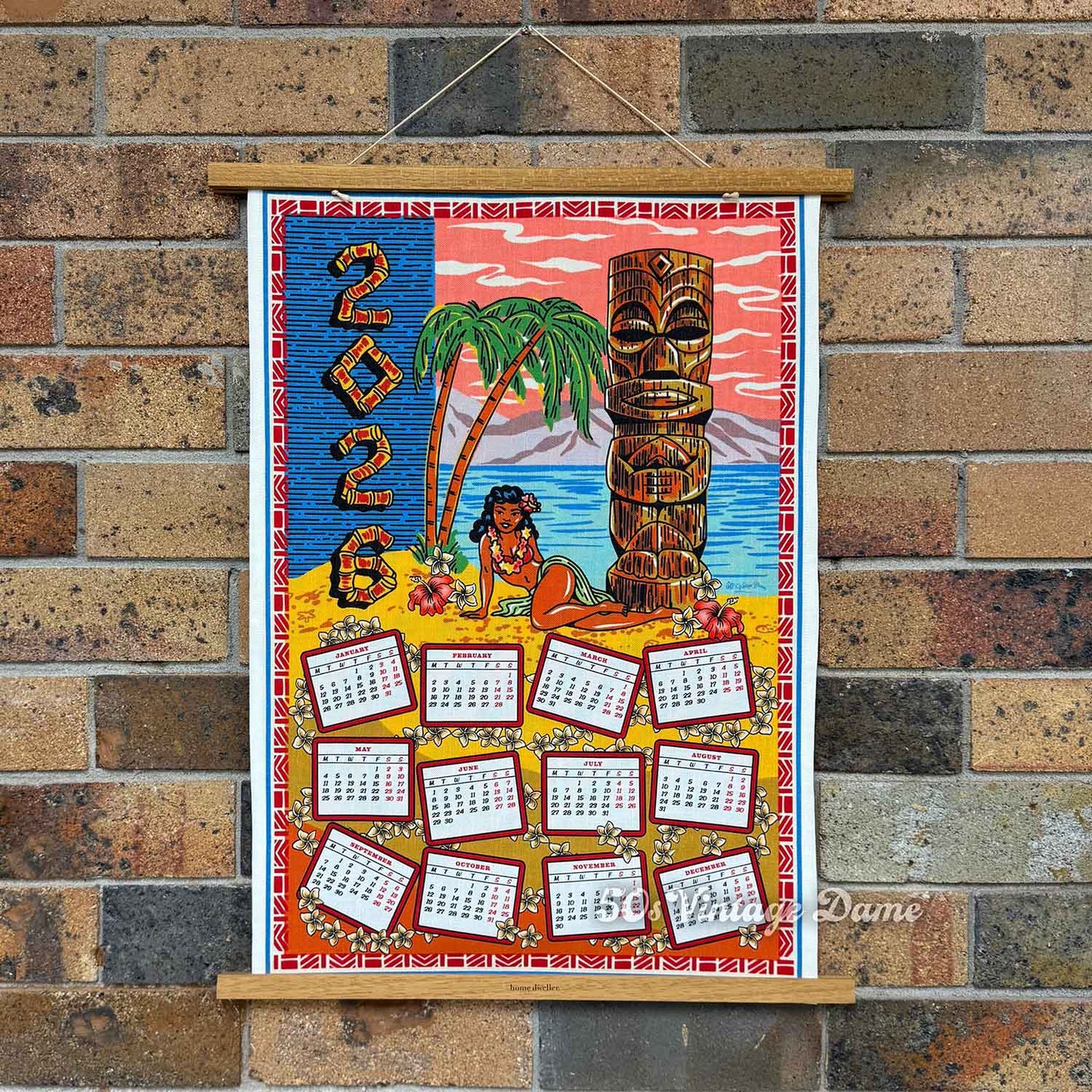 2026 Tiki Teatowel Calendar