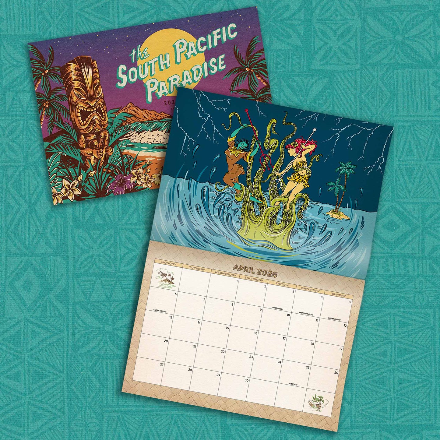 2026 South Pacific Paradise Tiki Calendar
