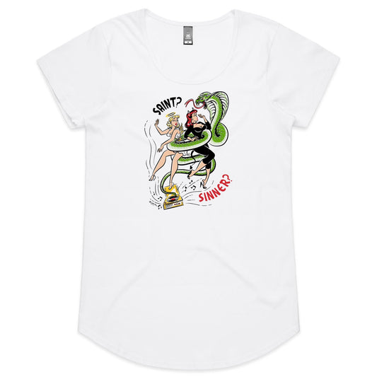 Sinner not a Saint - Ladies Scoop Neck T-Shirt