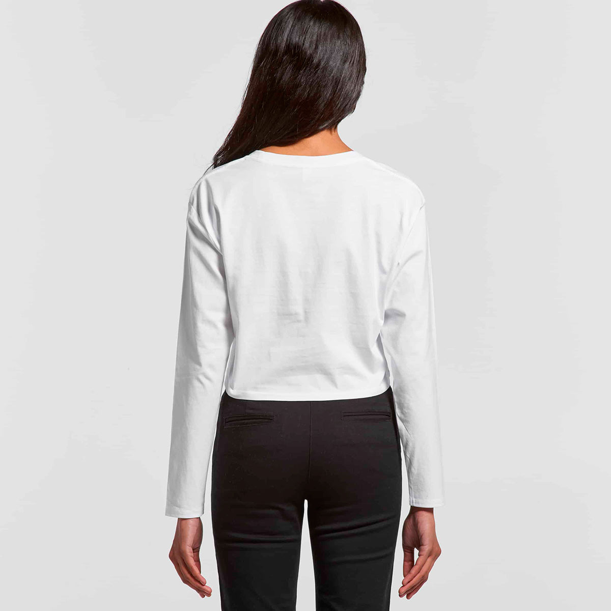 White Lightning - Ladies Long Sleeve Crop Tee