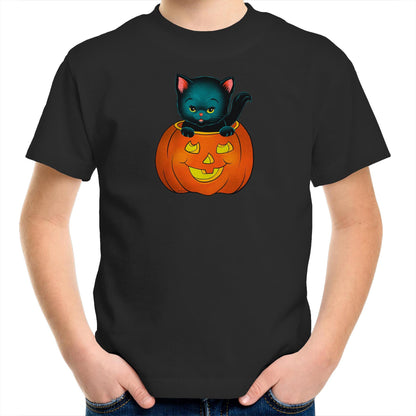 Pumpkin Kitty - Kids Youth T-Shirt