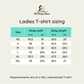 Ladies tee shirt sizing chart