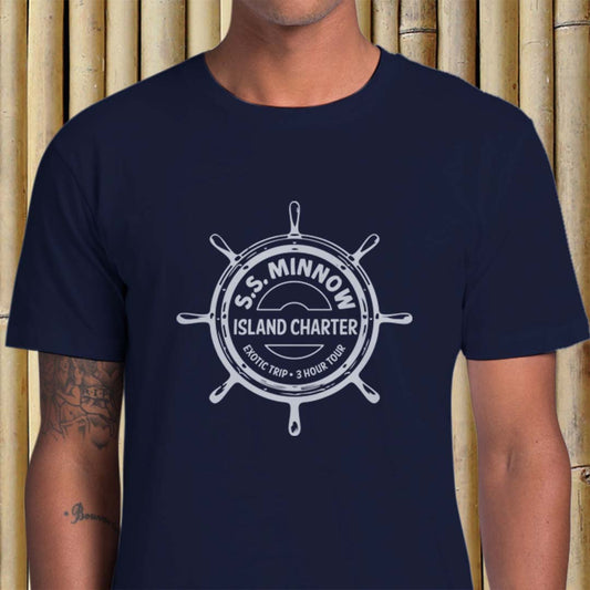 SS Minnow unisex t shirt Navy with white print