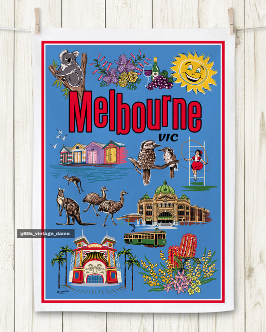 Melbourne Souvenir Teatowel