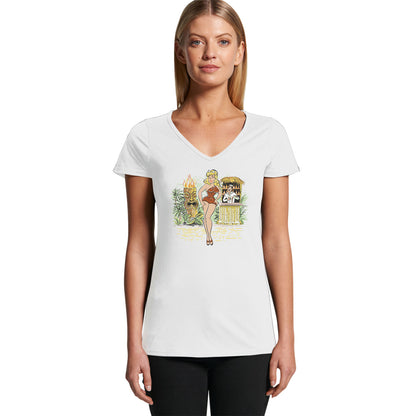 Tiki Queen - Ladies V-Neck T-Shirt