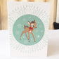 Cute Retro Bambi Christmas card