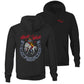 Blck hoodie sweatshirt with front kangaroo pocket. Back print features a rodeo cowboy riding a horse with a giant horseshoe. Text reads Best in the West