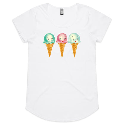 Ice-cream Pals - Ladies  Scoop Neck T-Shirt