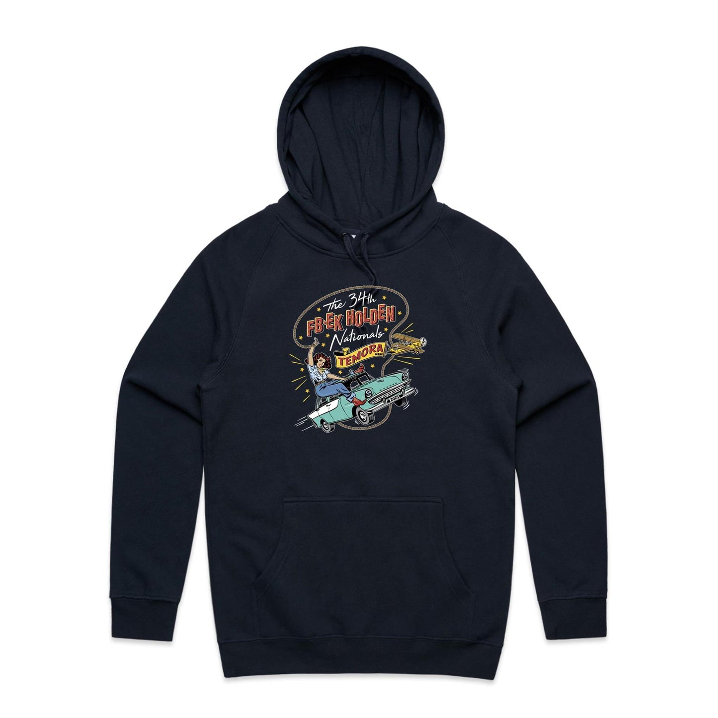 34th FB EK Holden Nationals Temora NSW 2025 - Navy hoodie