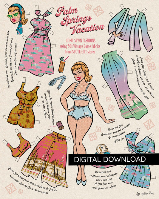 Palm Springs Vacation Paper Doll