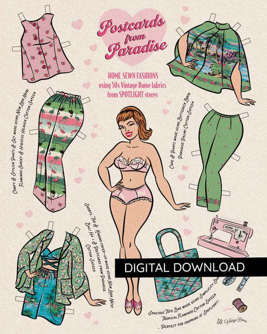 Postcards from Paradise Paper Doll