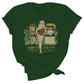 Dark forest green cotton tee shirt with an original illustration featuring a sexy tiki queen pionup lady. Behind her a tiki statue bursts into flames and a sailor behind a little tiki bar spills his drink because he can't take his eyes off her.