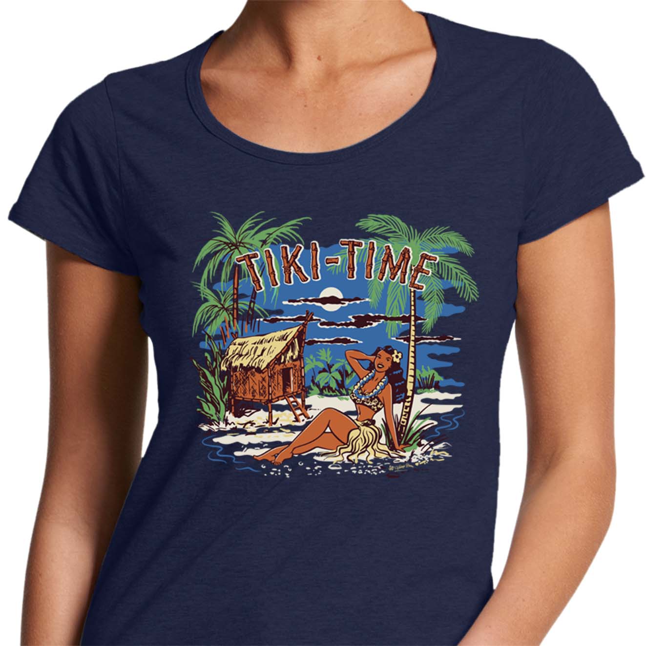 Tiki Time - Ladies Scoop Neck T-Shirt