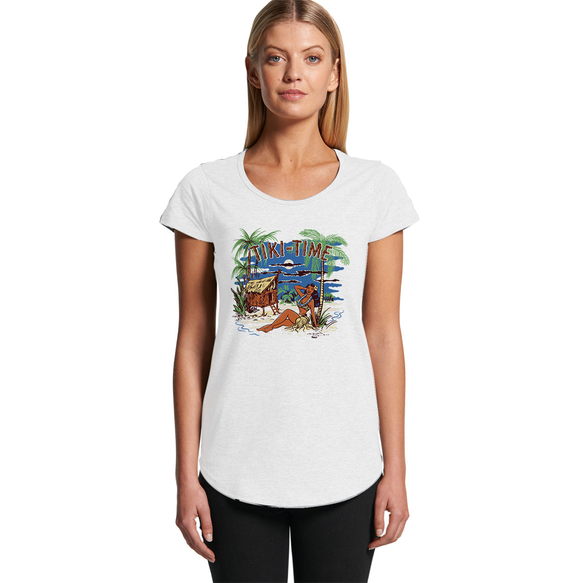 Tiki Time - Ladies Scoop Neck T-Shirt