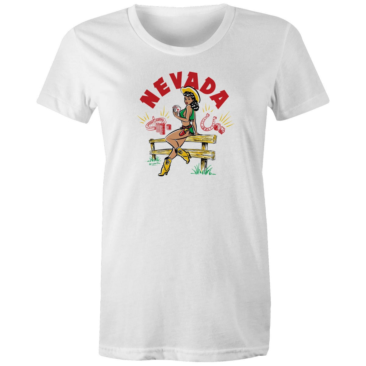 Nevda state souvenir t-shirt. Vintge style - ladies sizing