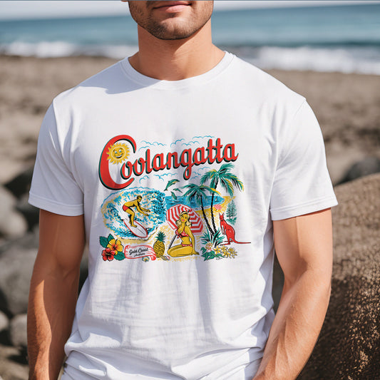 Coolangatta vintgae white cotton mens AS COLOUR t-shirt