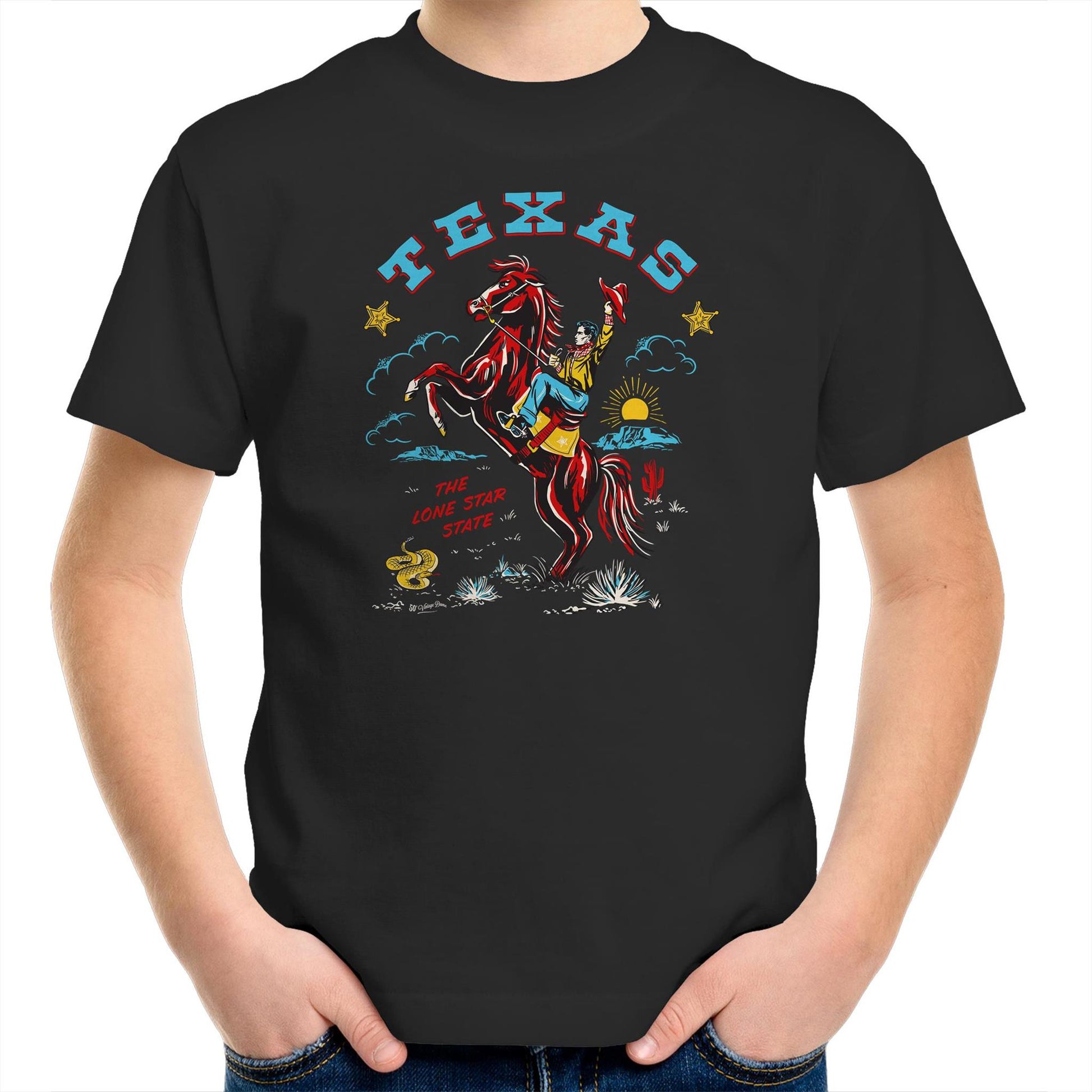 Vintage Texas Wild West Cowboy tee shirt for children