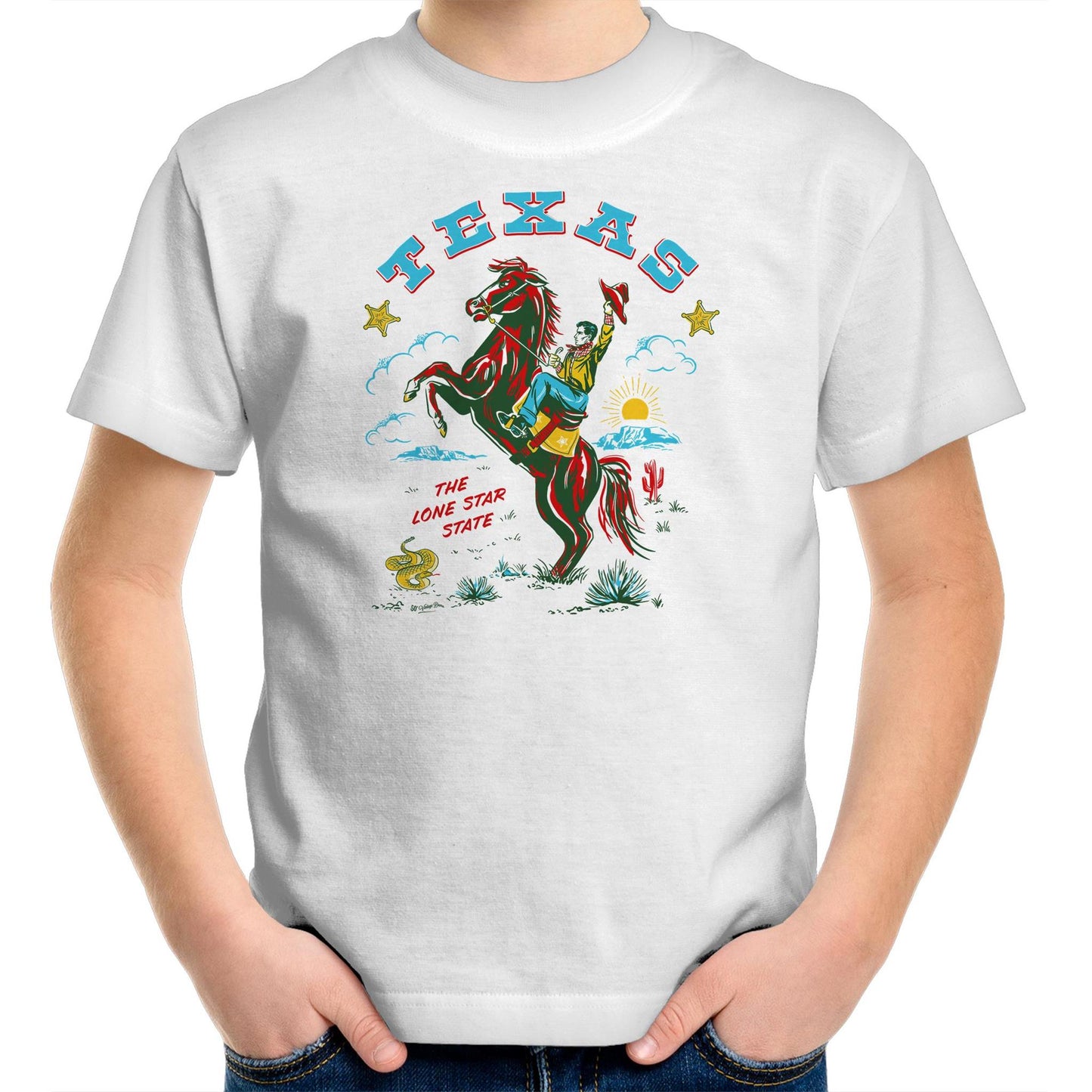 Vintage Texas Wild West Cowboy tee shirt for children